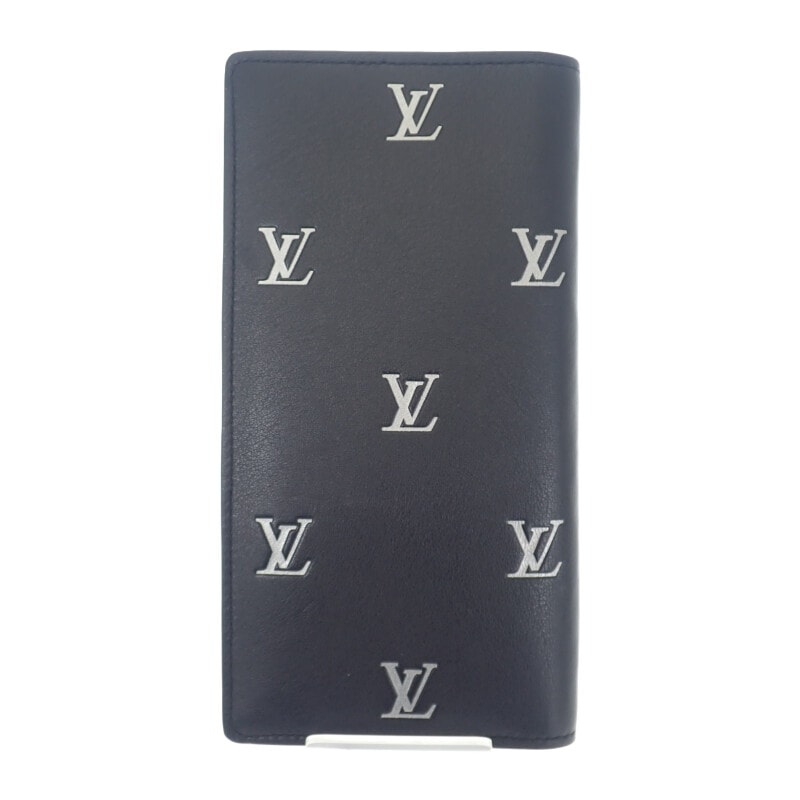 ルイヴィトン LOUIS VUITTON ポルトフォイユ・ブラザ NM M83190 長財布 カーフ ブラック シルバー シルバー金具 メンズ【中古】【ABランク】