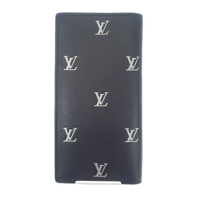 ルイヴィトン LOUIS VUITTON ポルトフォイユ・ブラザ NM M83190 長財布 カーフ ブラック シルバー シルバー金具 メンズ【中古】【ABランク】