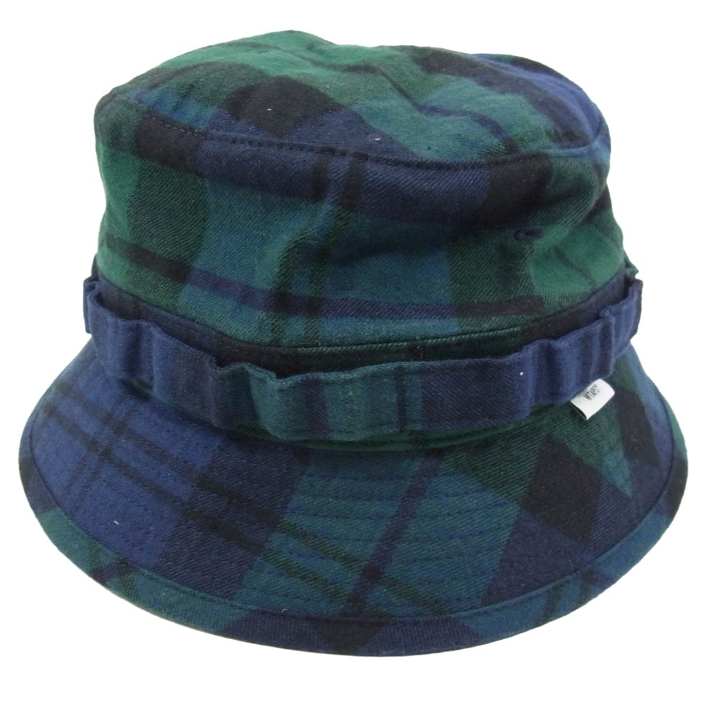 WTAPS ダブルタップス 帽子 22AW 222HCDT-HT12 FLANNEL JUNGLE HAT コットンフランネル ジャングルハット バケットハット ネイビー系 X03【中古】