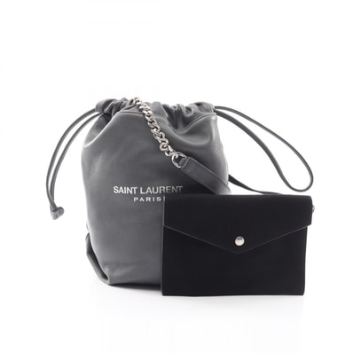 サンローランパリ SAINT LAURENT PARIS TEDDY SMALL テディ スモール ポーチ付き ショルダーバッグ バッグ レザー レディース グレー系 583328 【中古】