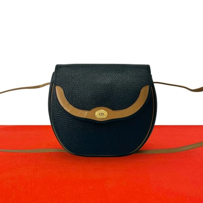 Christian Dior ディオール CD ロゴ金具 レザー ショルダーバッグ ブラック
56734