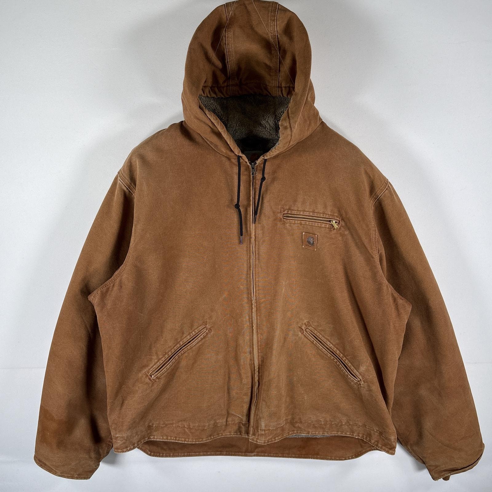 古着 カーハート Carhartt アクティブ、デトロイトジャケット ダック地 パーカー ワークジャケット 大きいサイズ 14041 ブラウン メンズ