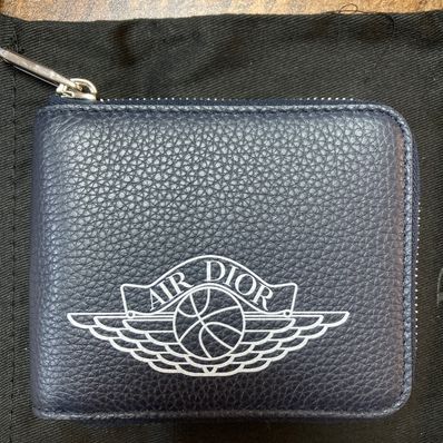 Dior x Air Jordan Wings Zip Wallet "Navy"