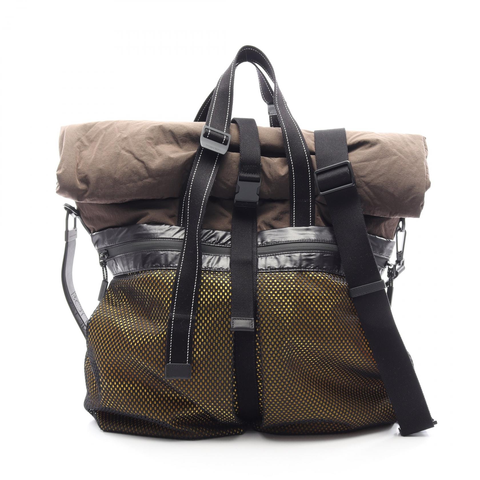 ボッテガヴェネタ BOTTEGA VENETA 2WAY トートバッグ バッグ ナイロン メンズ ブラウン系 / ブラック系 / イエロー系 573062 【中古】