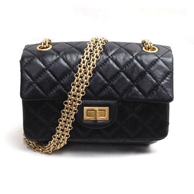 CHANEL シャネル 2.55 ミニ ハンドバッグ ショルダーバッグ ブラック AP0874 レディース【中古】