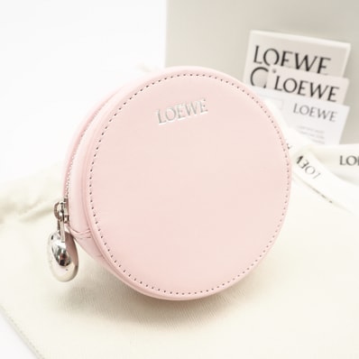 未使用 LOEWE ロエベ シャイニーナパカーフ ペブル クッキー キーホルダー ブロッサム CANB419X01 コインケース ピンク カーフレザー レディース
