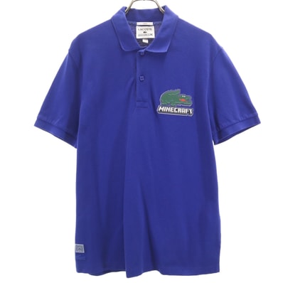 美品 LACOSTE ラコステ MINECRAFT マインクラフト コラボ 半袖 ポロシャツ M ブルー ユニセックス