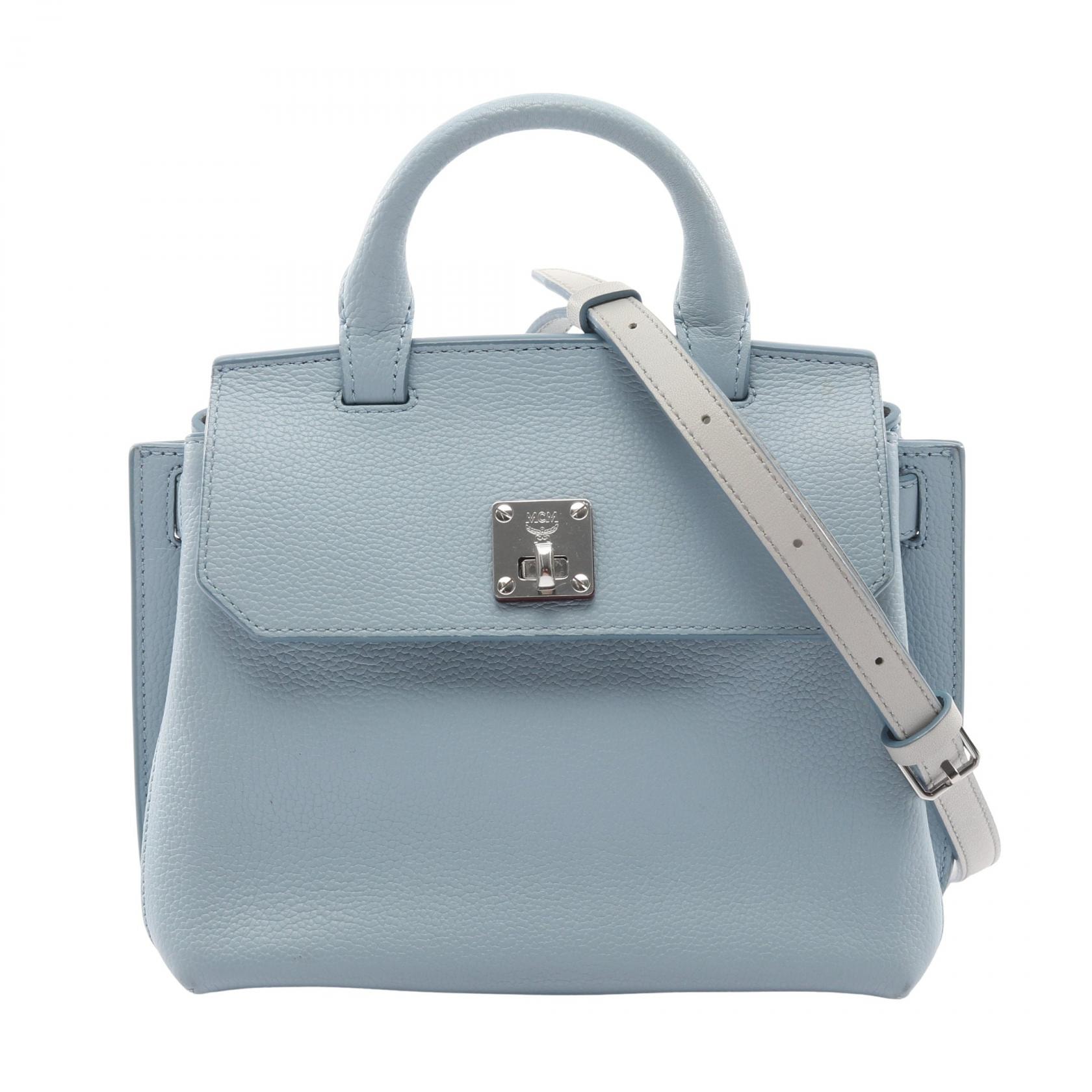 エム・シー・エム MCM ハンドバッグ バッグ レザー レディース ブルー系 MWR7SMA49LS001 【中古】