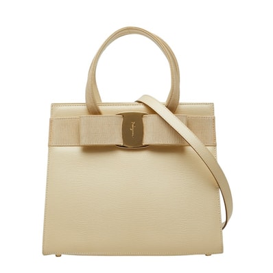 サルヴァトーレフェラガモ ヴァラ ハンドバッグ ショルダーバッグ 2WAY BA214178 アイボリー系 レザー レディース Salvatore Ferragamo 【中古】