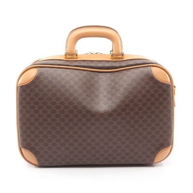 セリーヌ CELINE マカダム ブリーフケース バッグ PVCコーティングキャンバス レザー メンズ ブラウン系 / ベージュ系 【中古】