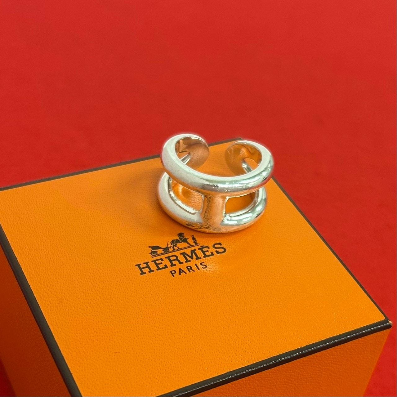 HERMES エルメス オスモズ PM シルバー925 リング・指輪 16号 シルバー
 22429