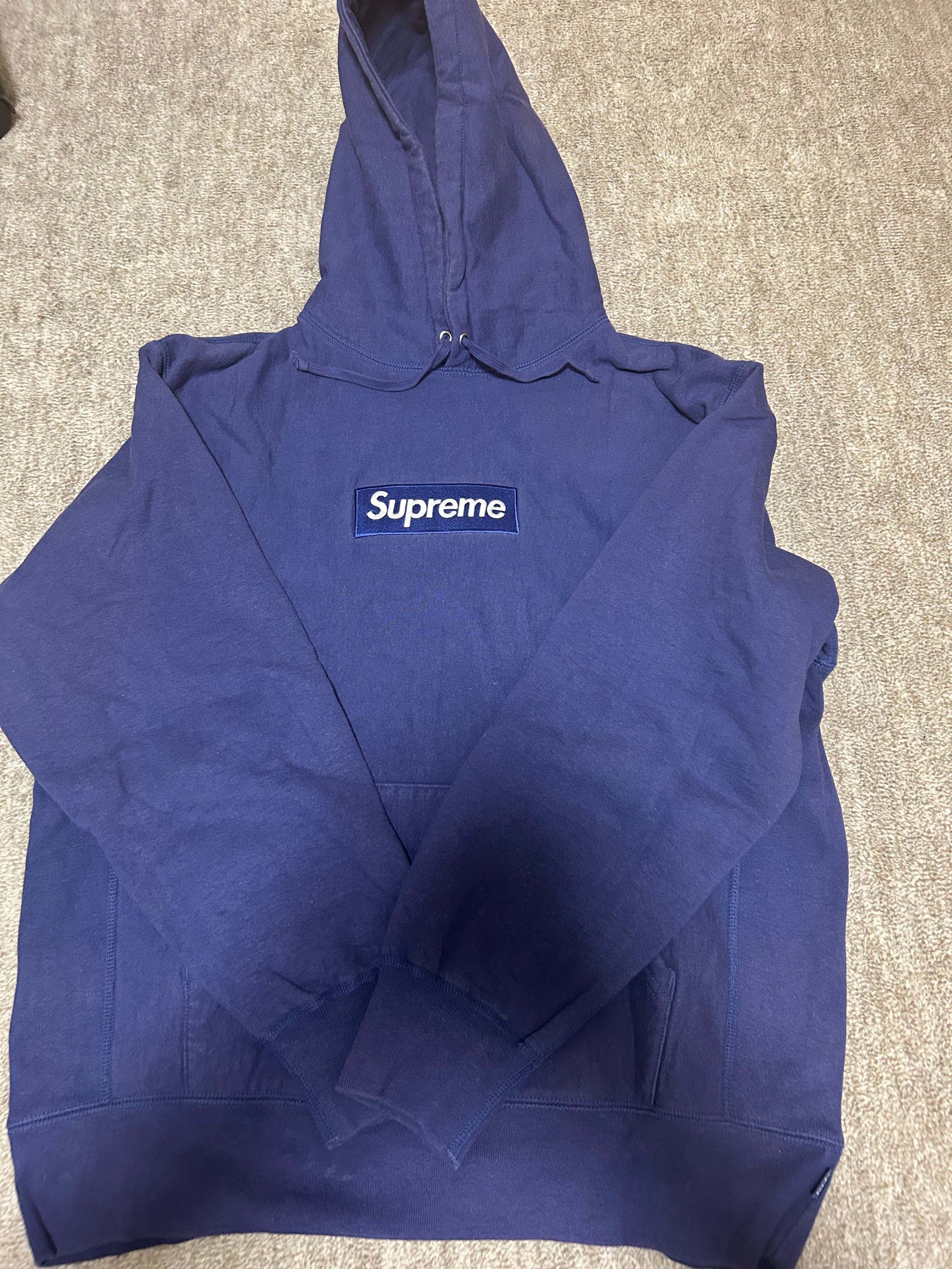 Supreme Box Logo Hooded Sweatshirt "Washed Navy" (21FW)