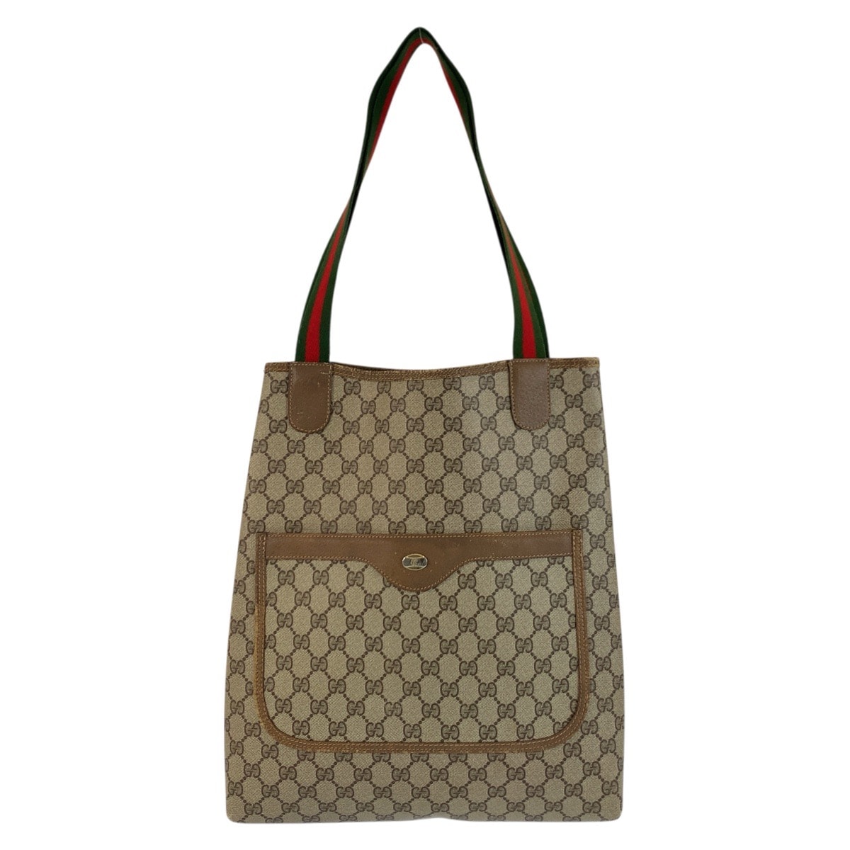 GUCCI グッチ ヴィンテージ シェリーライン ベージュ ブラウン GGスプリームキャンバス トートバッグ ショルダーバッグ 600709 【中古】