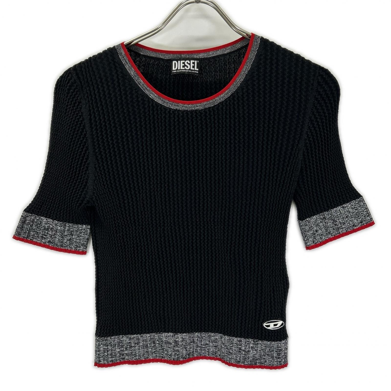 ディーゼル ブラック M-ARIANNE SS ストレッチショートスリーブトップス L