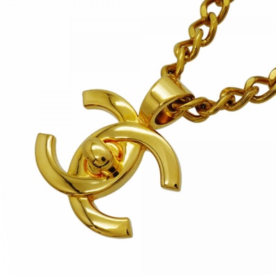 ★SALE【6jcb0724-k】シャネル ネックレス ヴィンテージ ココマーク ターンロック GPメッキ ゴールド【中古】レディース