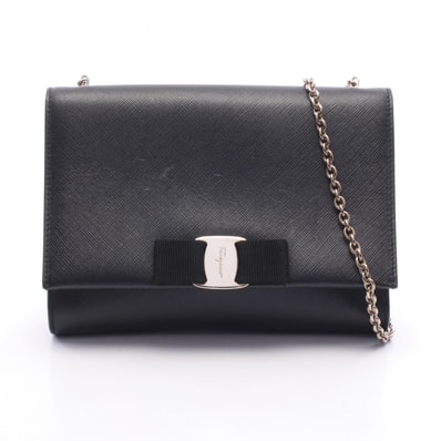 サルヴァトーレフェラガモ Salvatore Ferragamo ヴァラリボン ショルダーバッグ バッグ レザー レディース ブラック系 【中古】