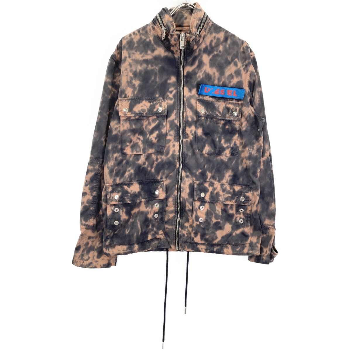 ディーゼル オレンジ×ブラック タイダイ柄 M-65 J-LEE ミリタリージャケット 表記なし