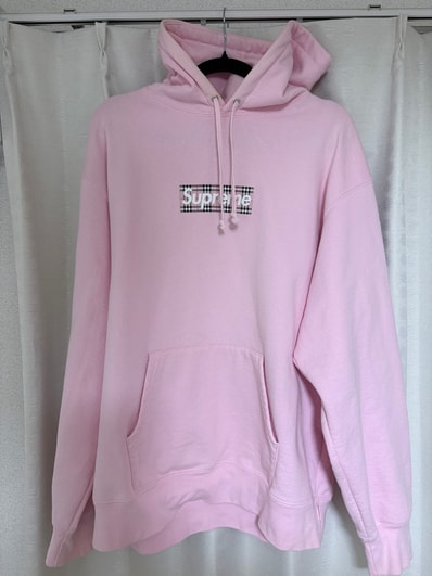 Supreme / Burberry Box Logo Hooded Sweatshirt "Pink"