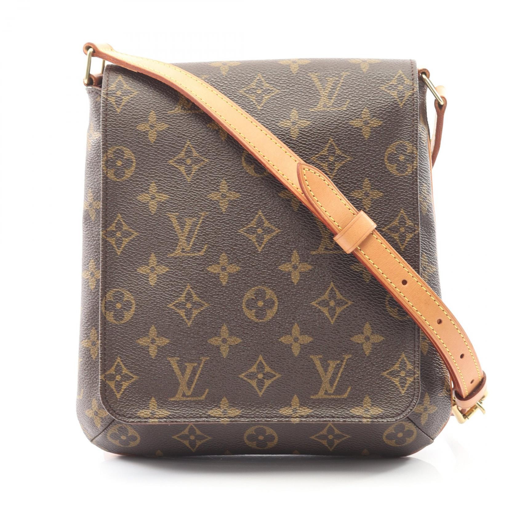 ルイ・ヴィトン LOUIS VUITTON ミュゼットサルサ ロングストラップ モノグラム ショルダーバッグ バッグ PVCコーティングキャンバス レザー レディース ブラウン系 M51387 【中古】