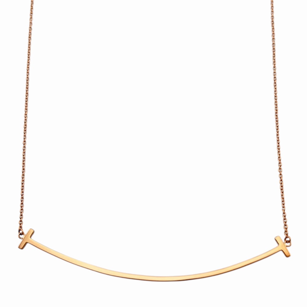 ティファニー Tスマイル ネックレス 18金 K18ピンクゴールド レディース TIFFANY&Co.  中古