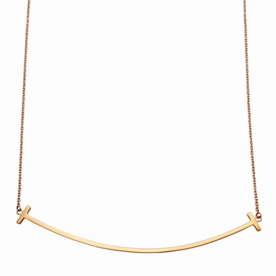 ティファニー Tスマイル ネックレス 18金 K18ピンクゴールド レディース TIFFANY&Co. 中古