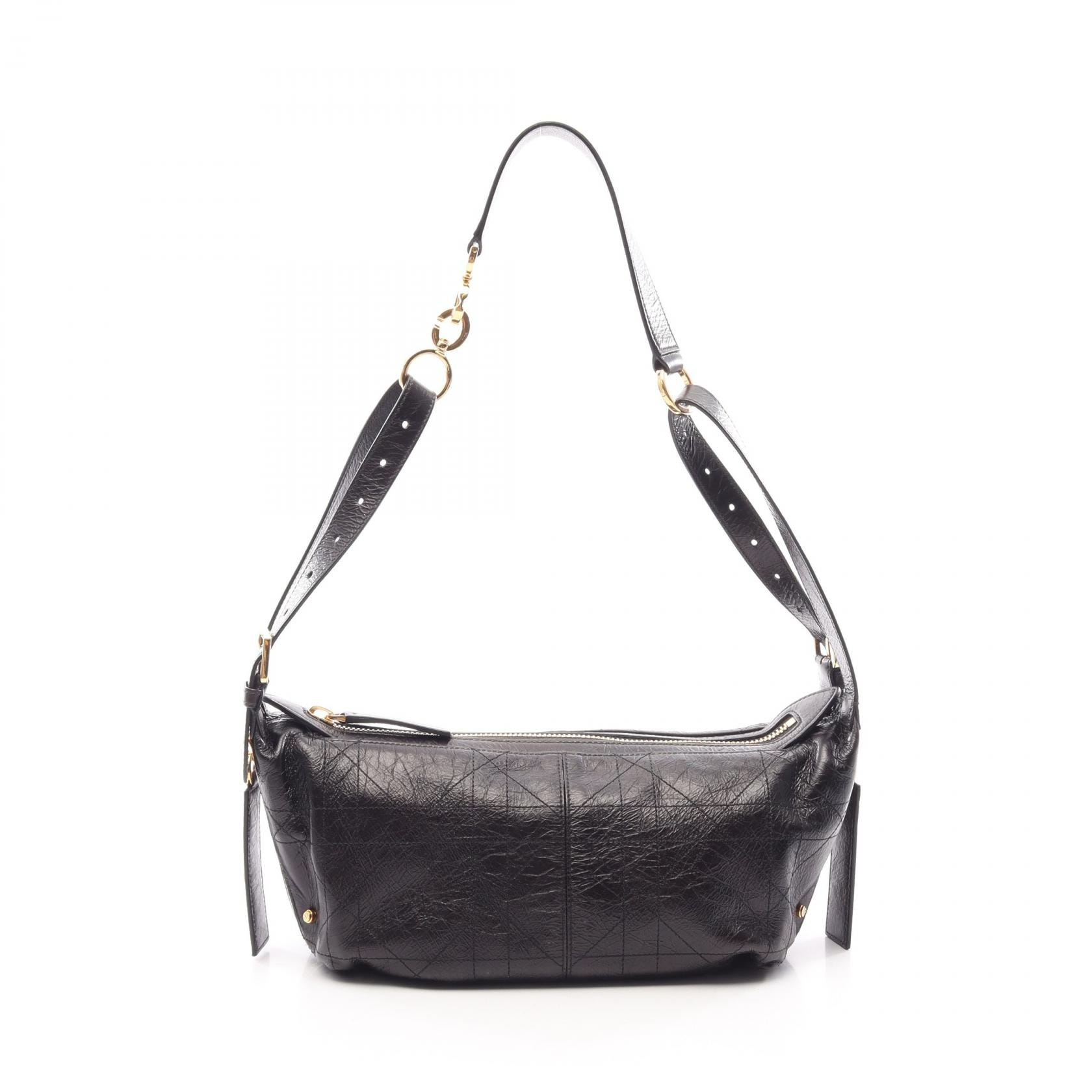 ディオール Dior D-Journey バッグ スモール フラット マクロカナージュ ショルダーバッグ バッグ カーフレザー レディース ブラック系 M2416UNUO_M900 【中古】