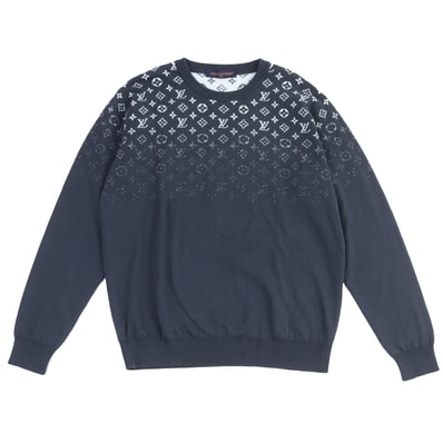 極美品 ルイヴィトン
ニット グラディエント モノグラム グレー系 メンズ XL