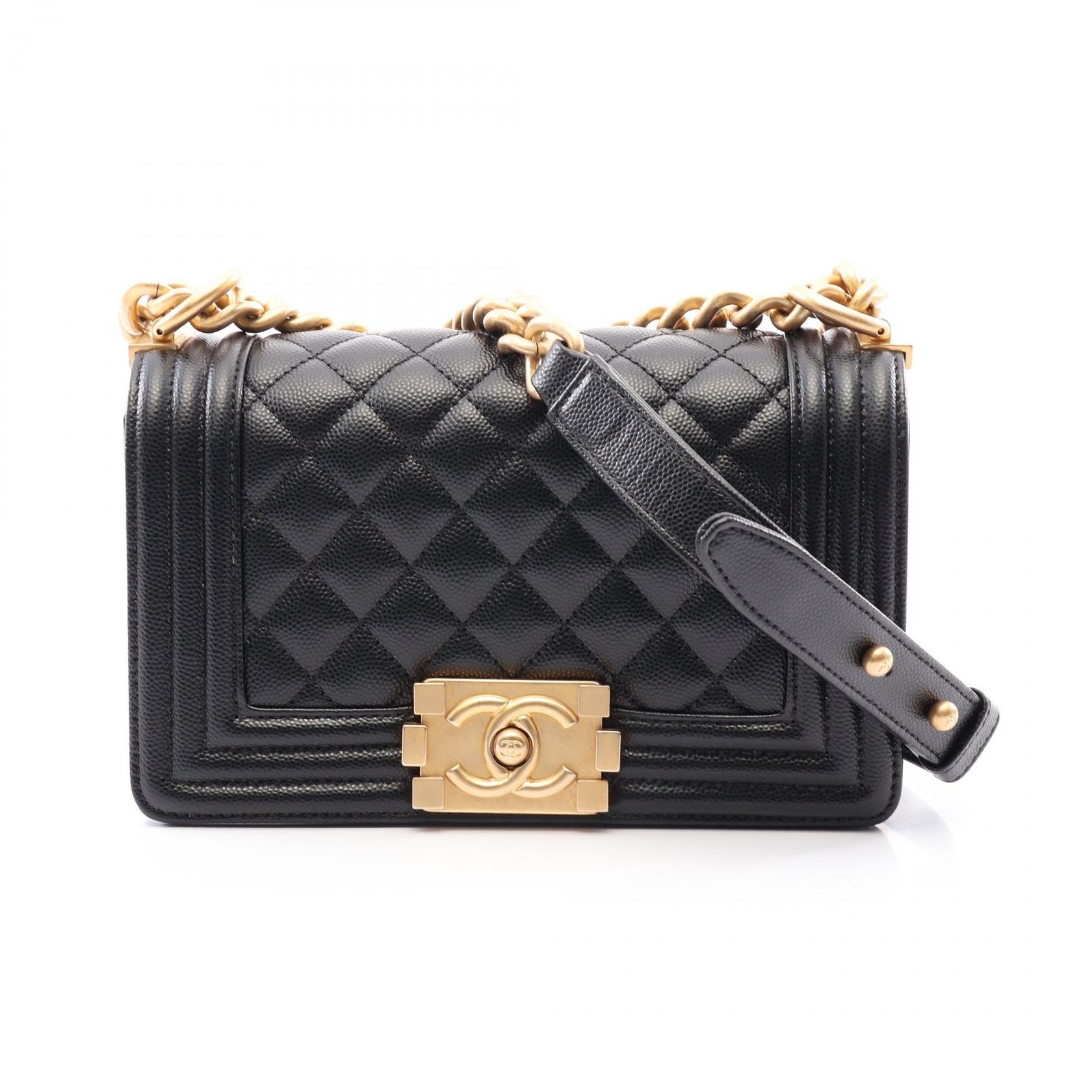 シャネル CHANEL ボーイシャネル スモール ショルダーバッグ バッグ キャビアスキン(グレインドカーフ) レディース ブラック系 A67085 【中古】