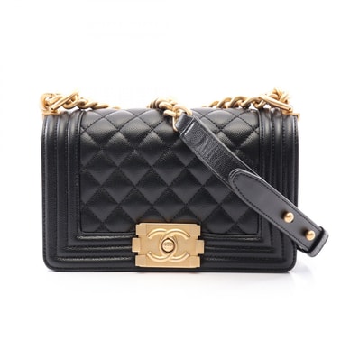 シャネル CHANEL ボーイシャネル スモール ショルダーバッグ バッグ キャビアスキン(グレインドカーフ) レディース ブラック系 A67085 【中古】
