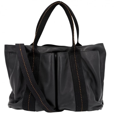 HERMES エルメス 2WAY 肩掛け キャラバンホリゾンタルMM ハンドバッグ ショルダーバッグ 鞄 かばん なし ヴォーデルマ ブラック 黒 シルバー金具 メンズ【中古品】
