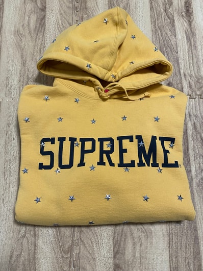 Supreme Stars Studded Hooded Sweatshirt "Gold"