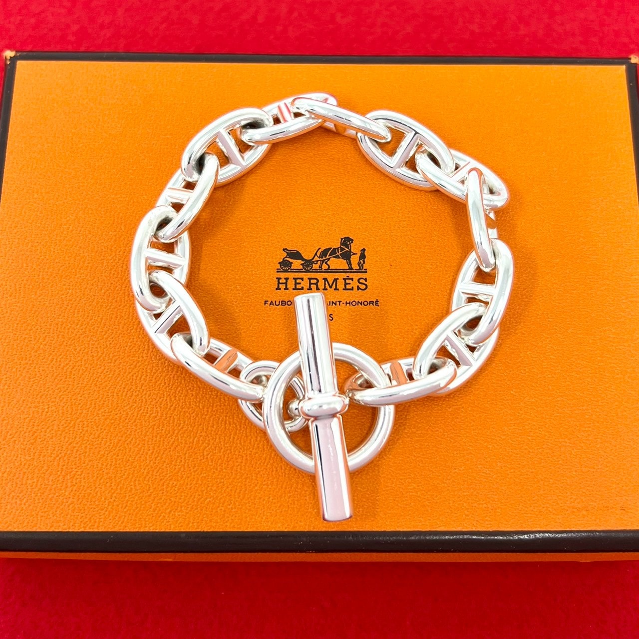 HERMES エルメス シェーヌダンクル GM 13コマ ブレスレット シルバー925 ブレスレット シルバー
 12225