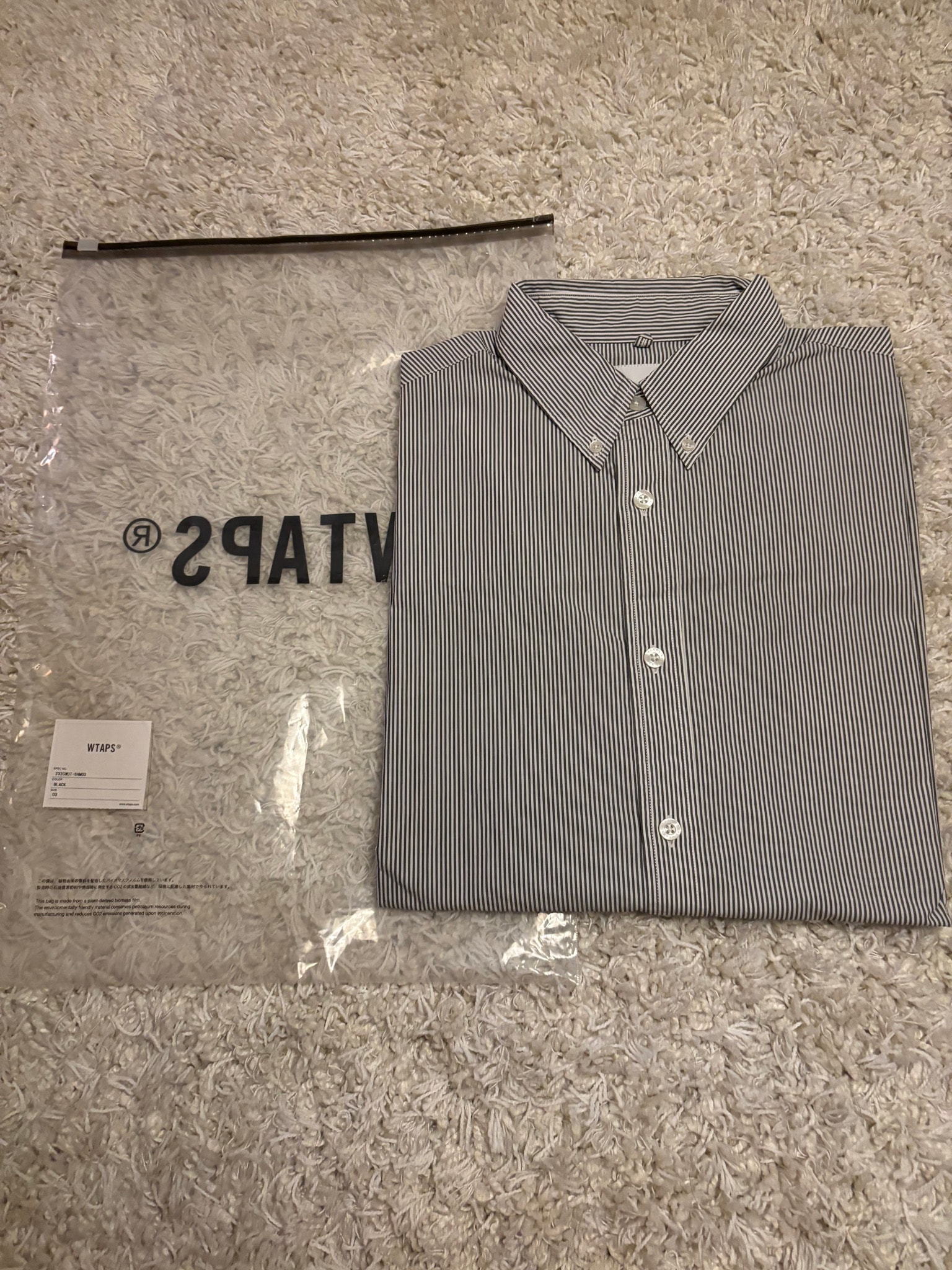 WTAPS BD 03 / LS / Cotton. Broadcloth. Textile. Protect "Black"