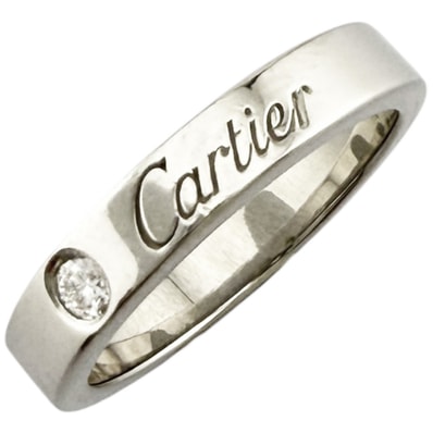 カルティエ Cドゥ ウエディング リング 指輪 4号 Pt950プラチナ ダイヤモンド レディース CARTIER 中古