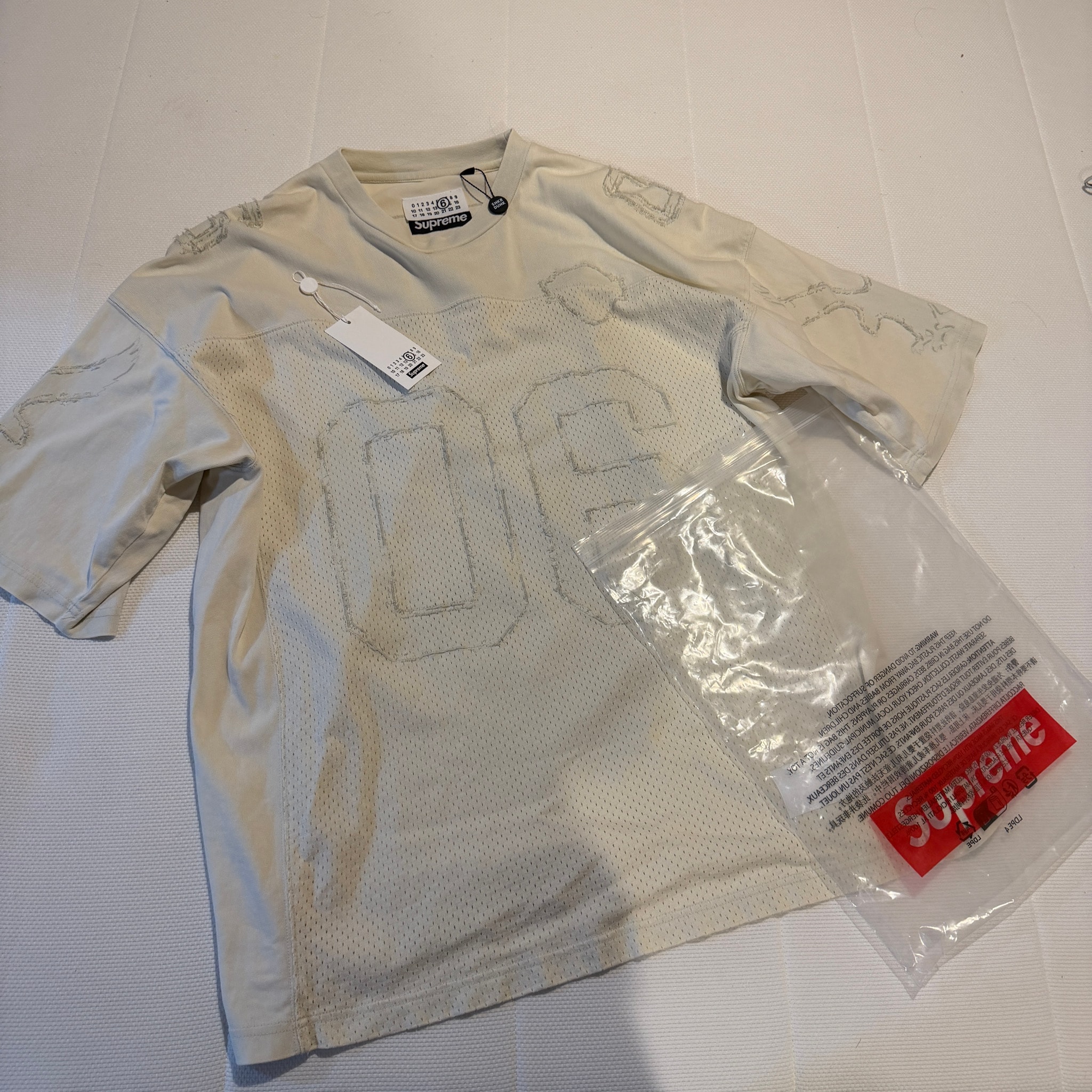 Supreme x MM6 Maison Margiela Cotton Football Jersey "White"