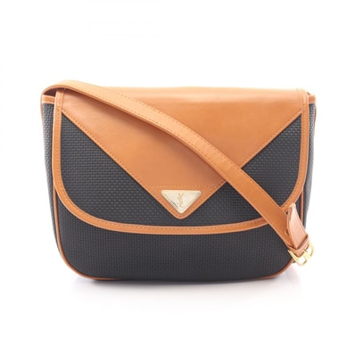 イヴ・サンローラン YVES SAINT LAURENT ショルダーバッグ バッグ PVCコーティングキャンバス レザー レディース ブラック系 / ブラウン系 【中古】