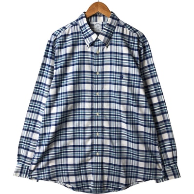 古着 ブルックスブラザーズ Brooks Brothers 1818 長袖 ボタンダウンチェックシャツ メンズXL相当/eaa594254