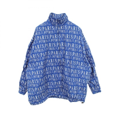 バレンシアガ BALENCIAGA ロゴ総柄 ジャケット ブルゾン 衣料品 アウター コットン メンズ ブルー系 / ホワイト系 【中古】