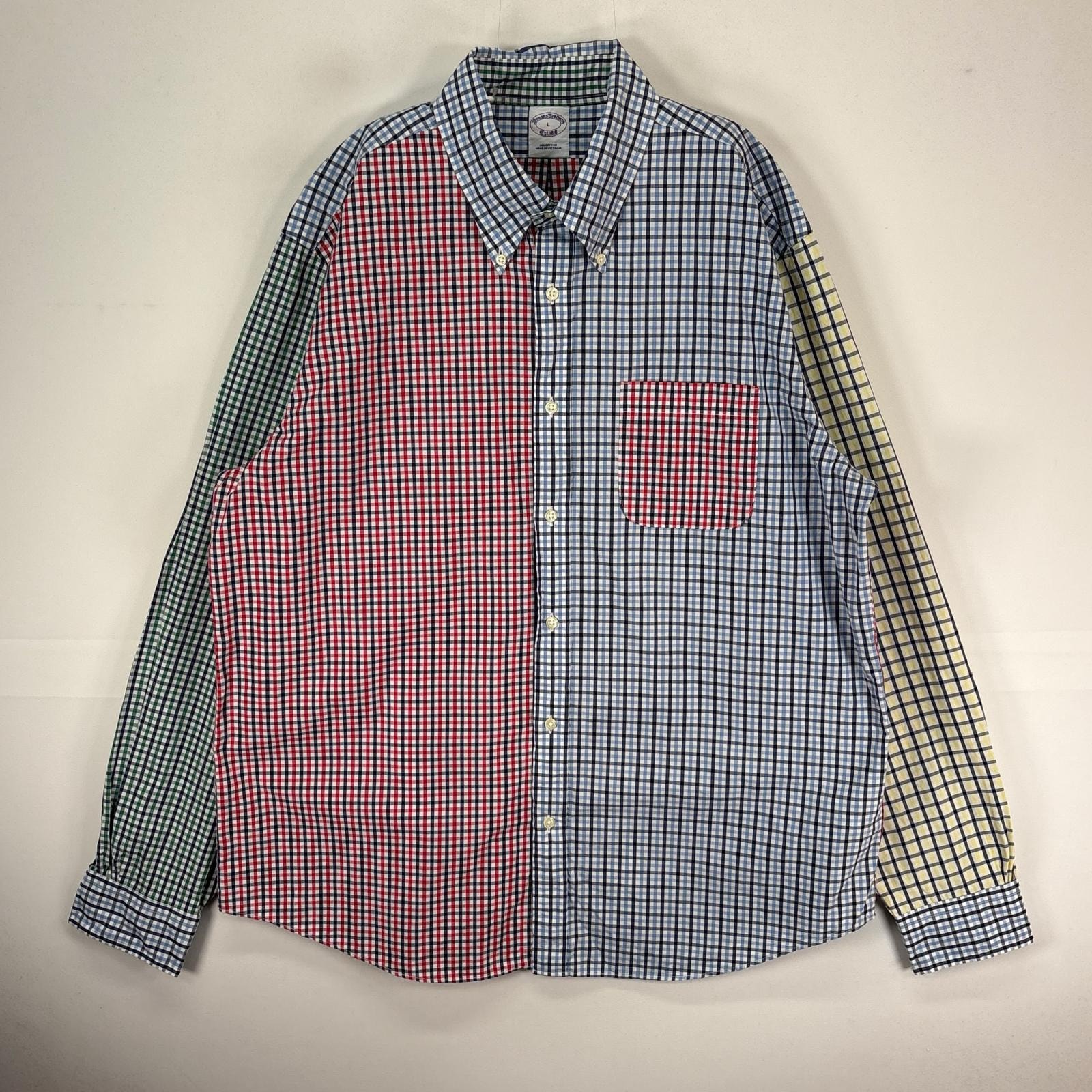 古着 ブルックスブラザーズ Brooks Brothers 長袖シャツ ボタンダウン クレイジーカラー L マルチカラー チェック メンズ