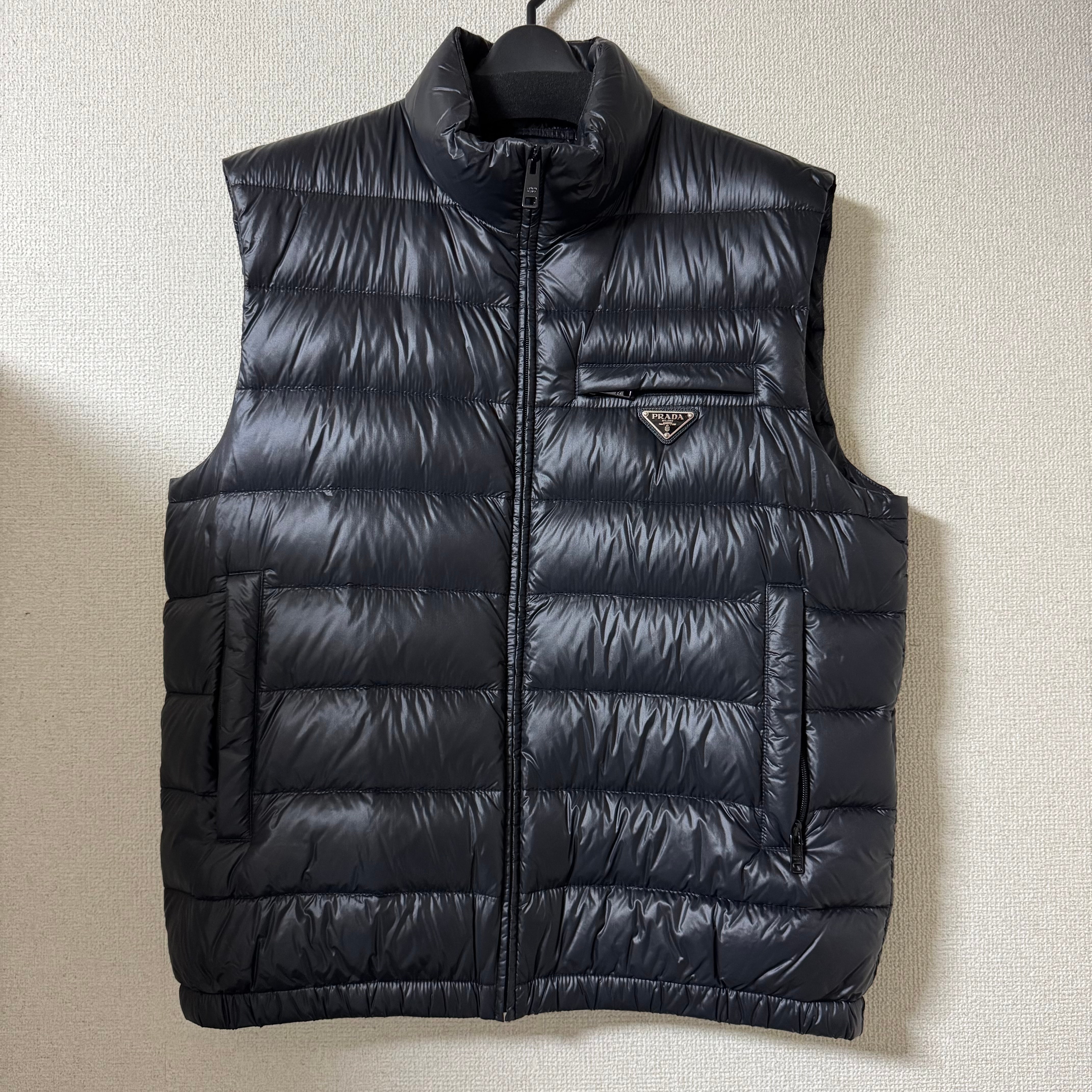 PRADA Triangle Logo Goose Down Vest "Black"