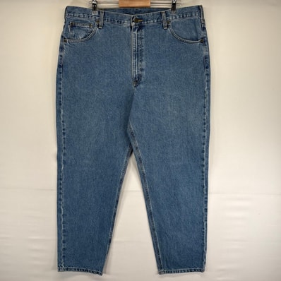 古着 カーハート Carhartt デニム パンツ ジーンズ ワーク 大きいサイズ 5ポケット ジッパーフライ w42 L32 ブルー系 メンズ