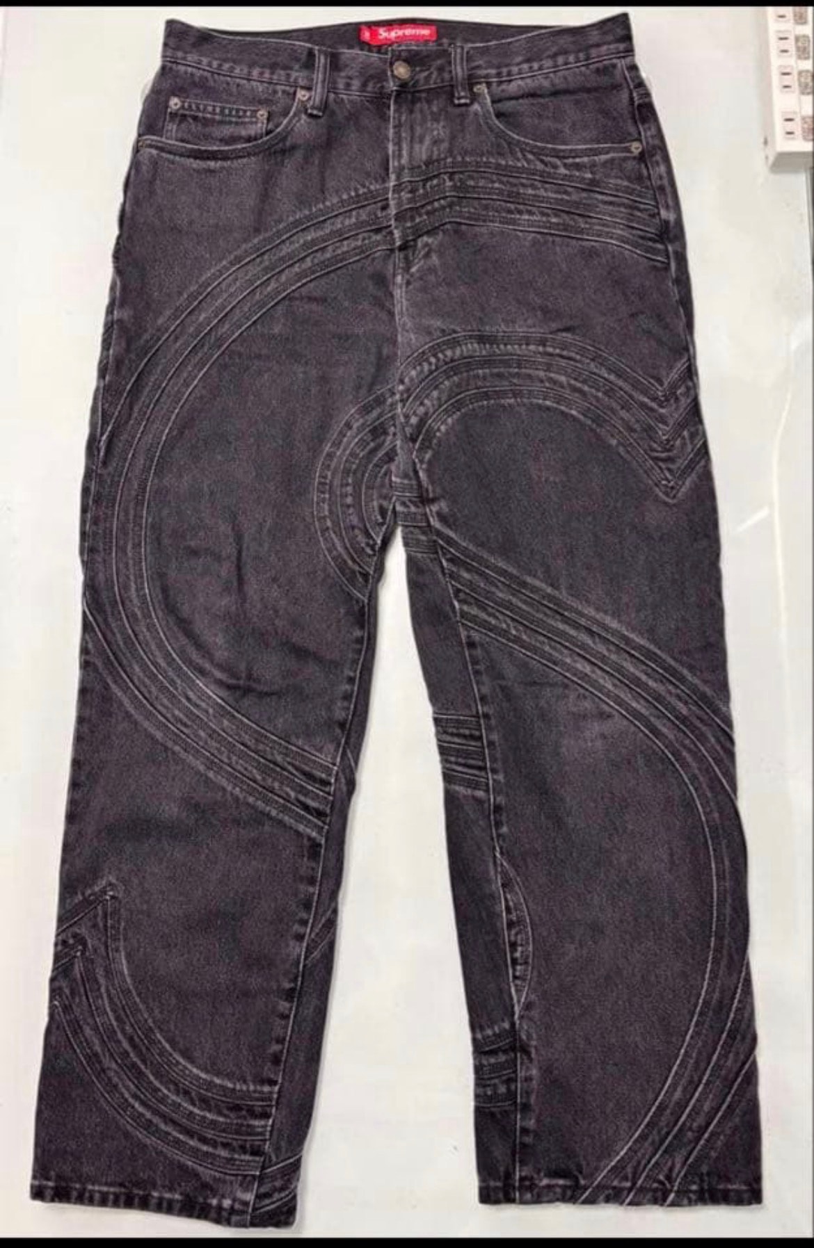 Supreme S Logo Loose Fit Jean "Washed Black"