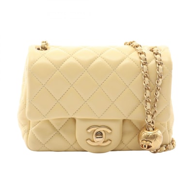 シャネル CHANEL ミニマトラッセ ショルダーバッグ バッグ ラムスキン(羊革) レディース イエロー系 【中古】