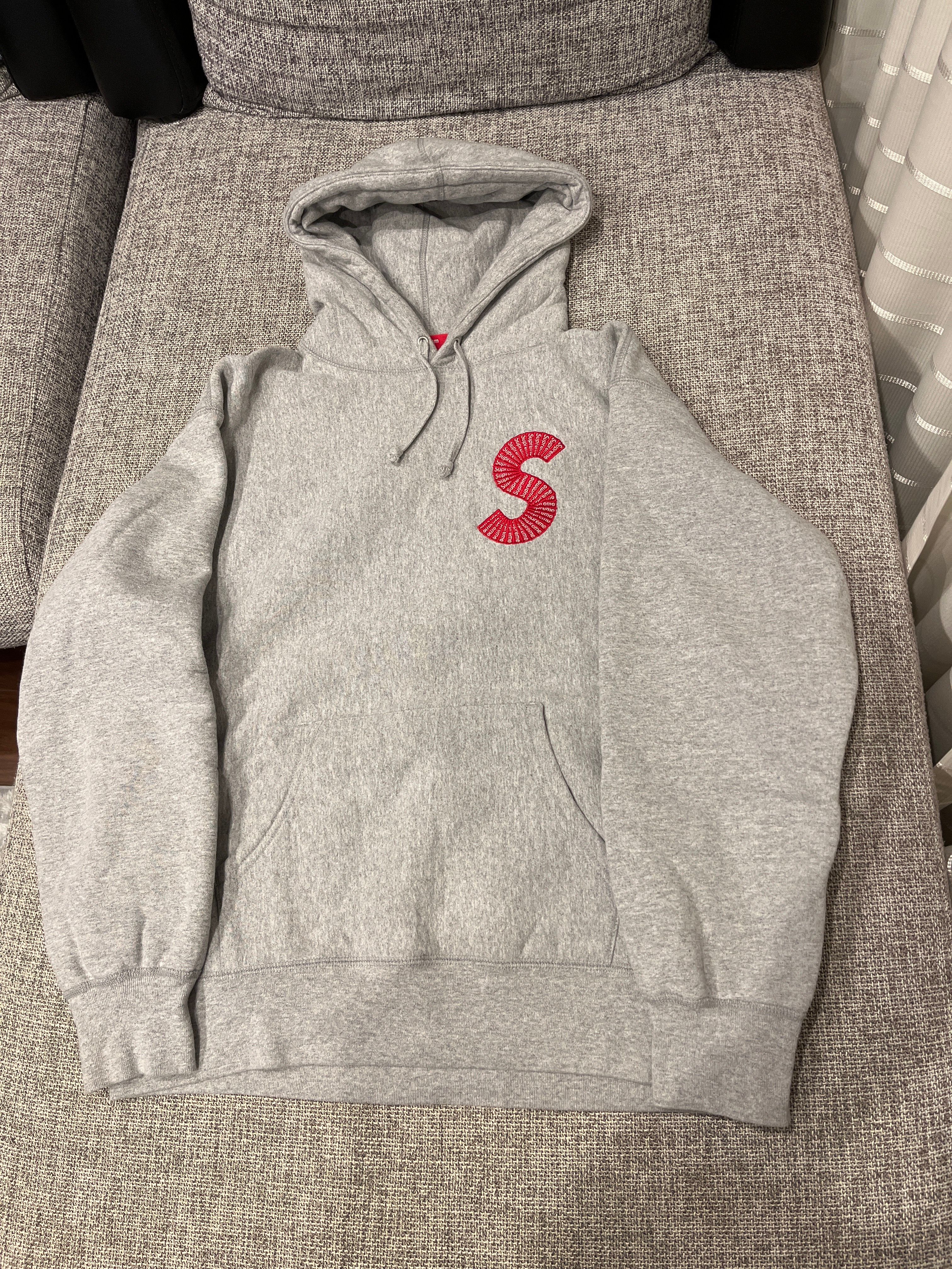 Supreme S Logo Hooded Sweatshirt "Heather Grey" (20FW)