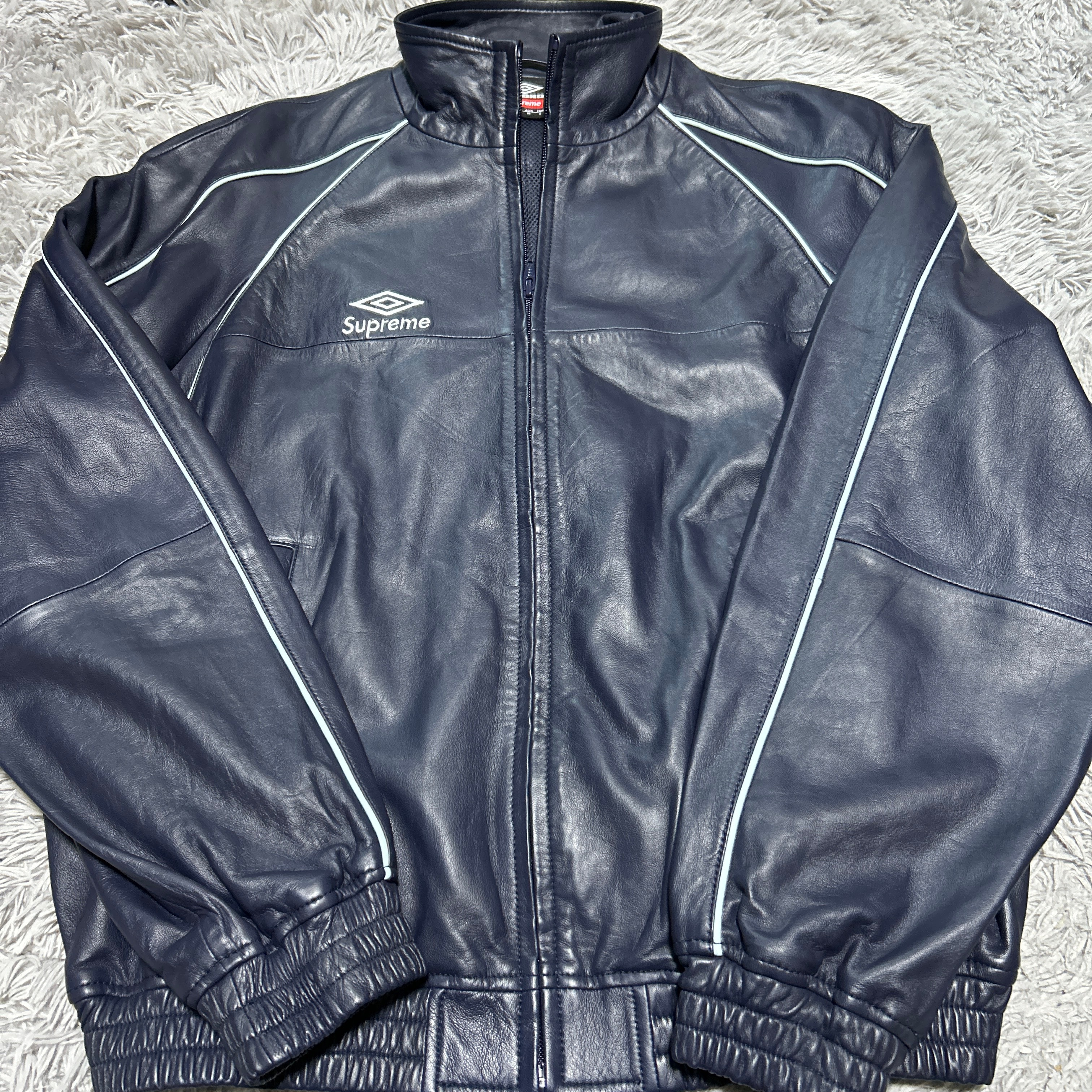 Supreme x Umbro Leather Track Jacket "Navy"