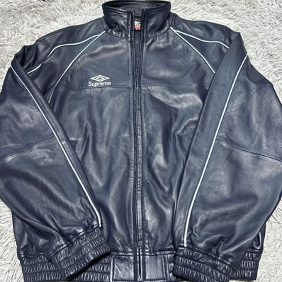 Supreme x Umbro Leather Track Jacket "Navy"