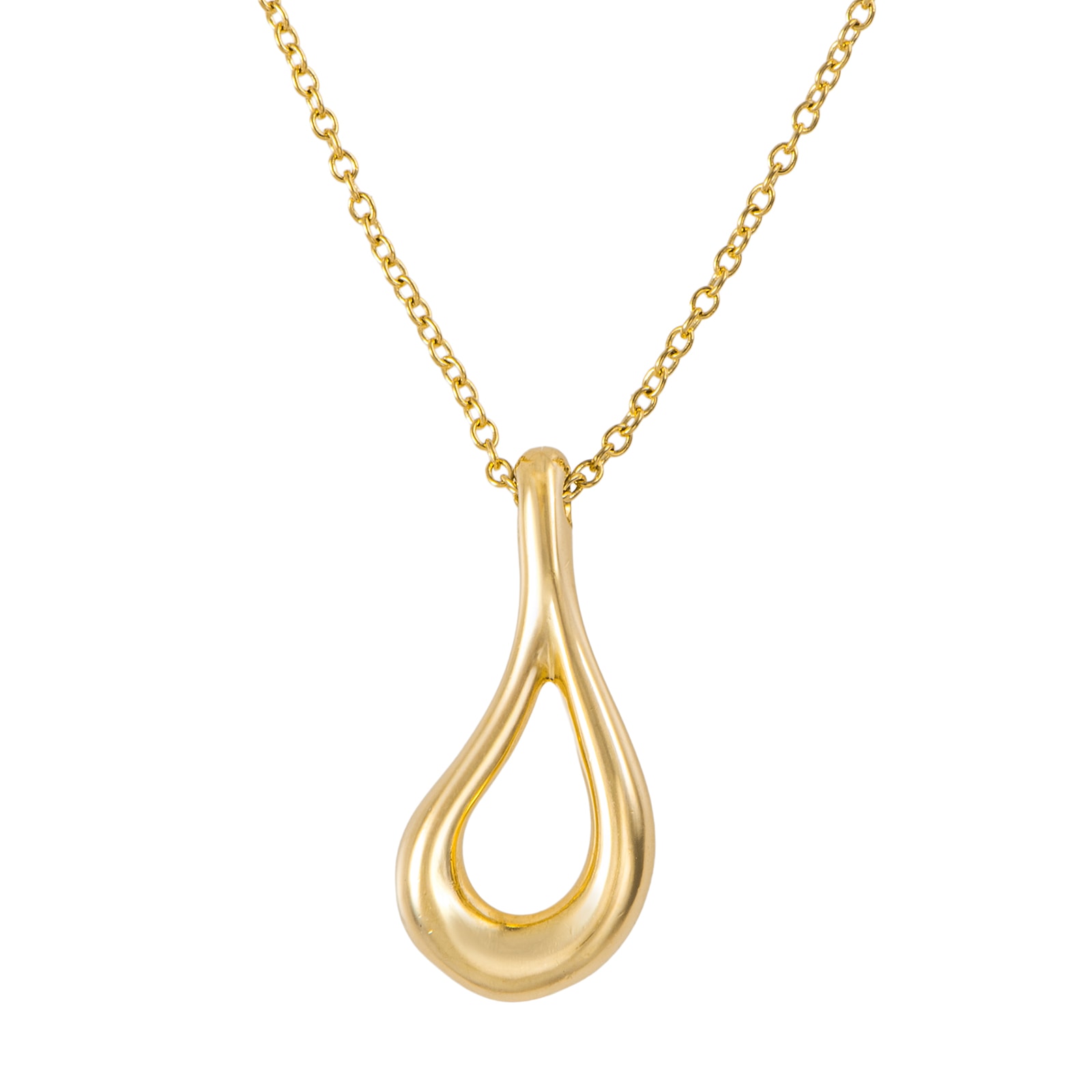 TIFFANY&Co. ティファニー オープン ティアドロップ ネックレス PERETTI ペンダント K18YG ゴールド【中古】