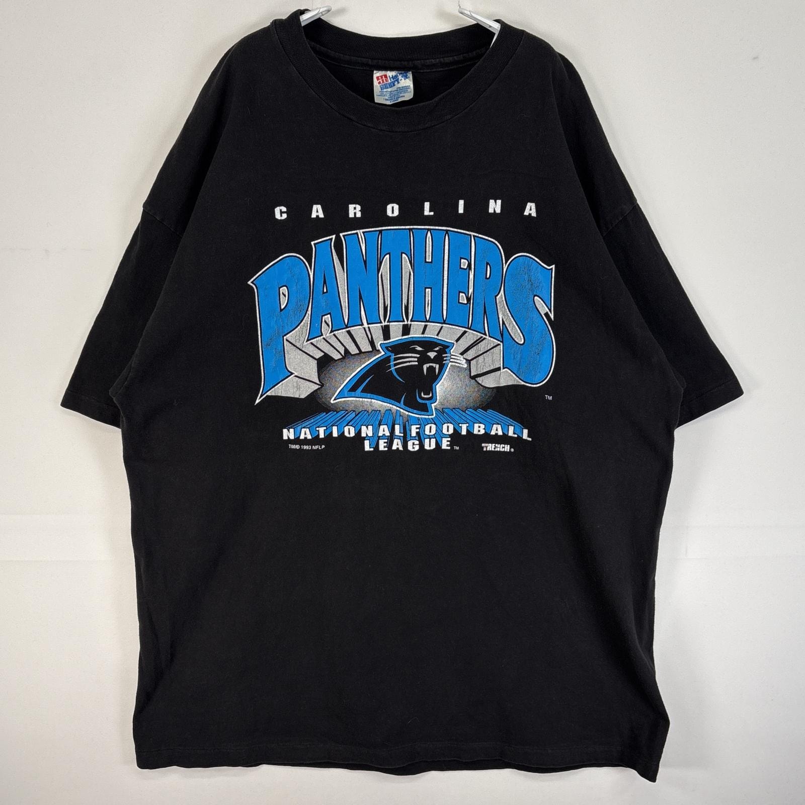 古着 90's/90年代 ヘインズ Hanes 半袖Tシャツ NFL パンサーズ 大きいサイズ 肉厚 シングルステッチ USA製 XL  ブラック メンズ