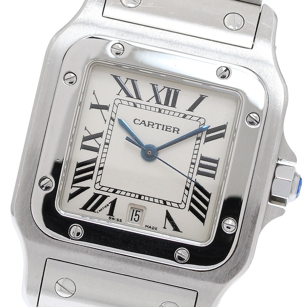 カルティエ サントスガルベLM デイト W20060D6 メンズ 【中古】