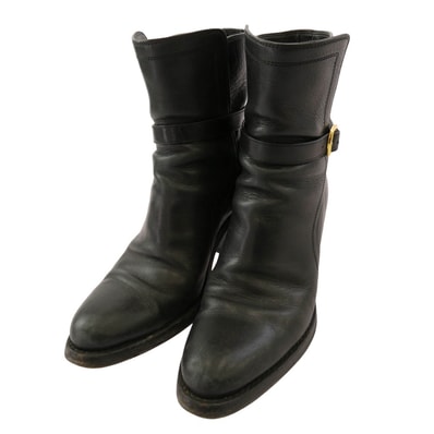 CELINE セリーヌ ブーツ ジョッパー ベルテッド ショートブーツ ブラック系 36【中古】